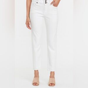 CAbi - White Bootcut Double Button Business Casual Spring Jeans Sz 6